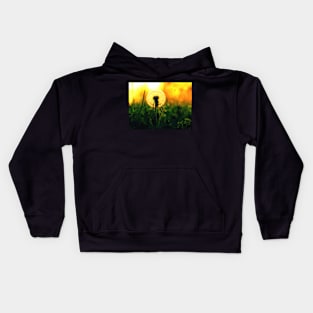 Dandelion Flower Sunset Sunrise Kids Hoodie